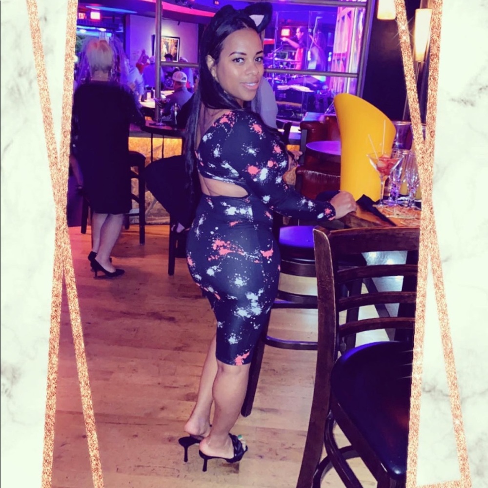 Paint splatter print dress
